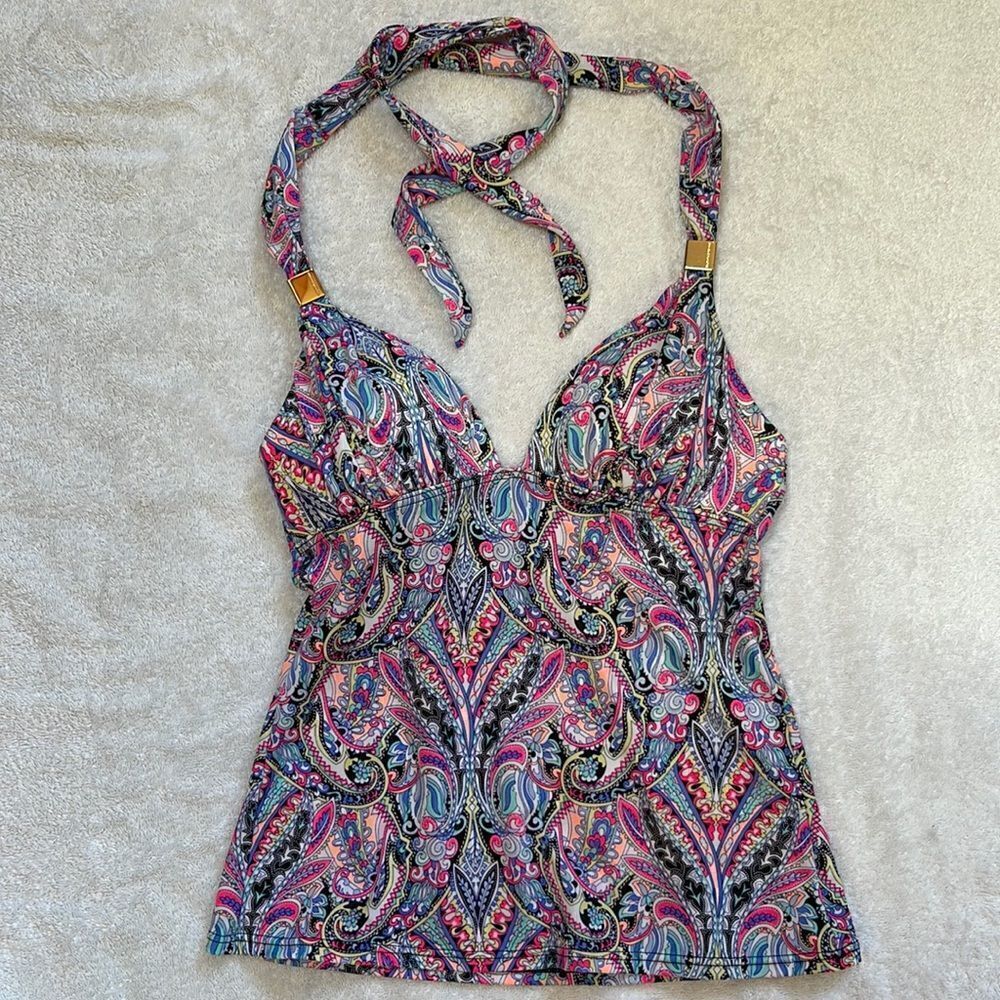 Victoria Secret swim tank top. Size XS. Ties at neck. Padded chest. Like new.